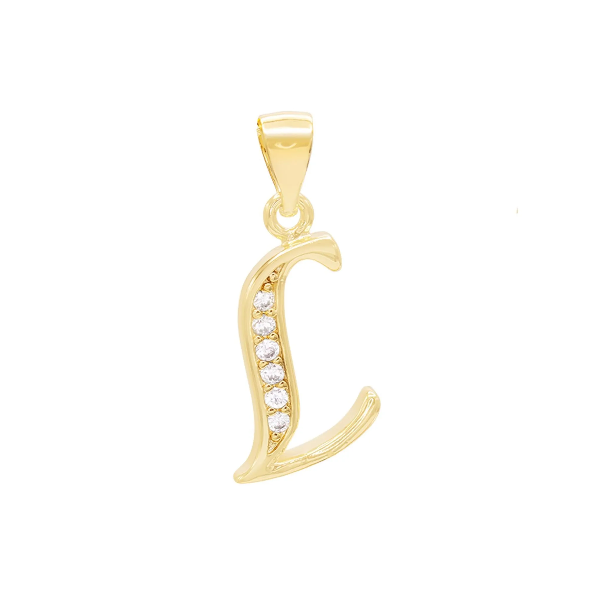 A-Z Initial Letter Pendant 14K Gold Filled Cubic Zirconia Figaro Chain Anklet 10" Set 2.4 mm  Women Jewelry