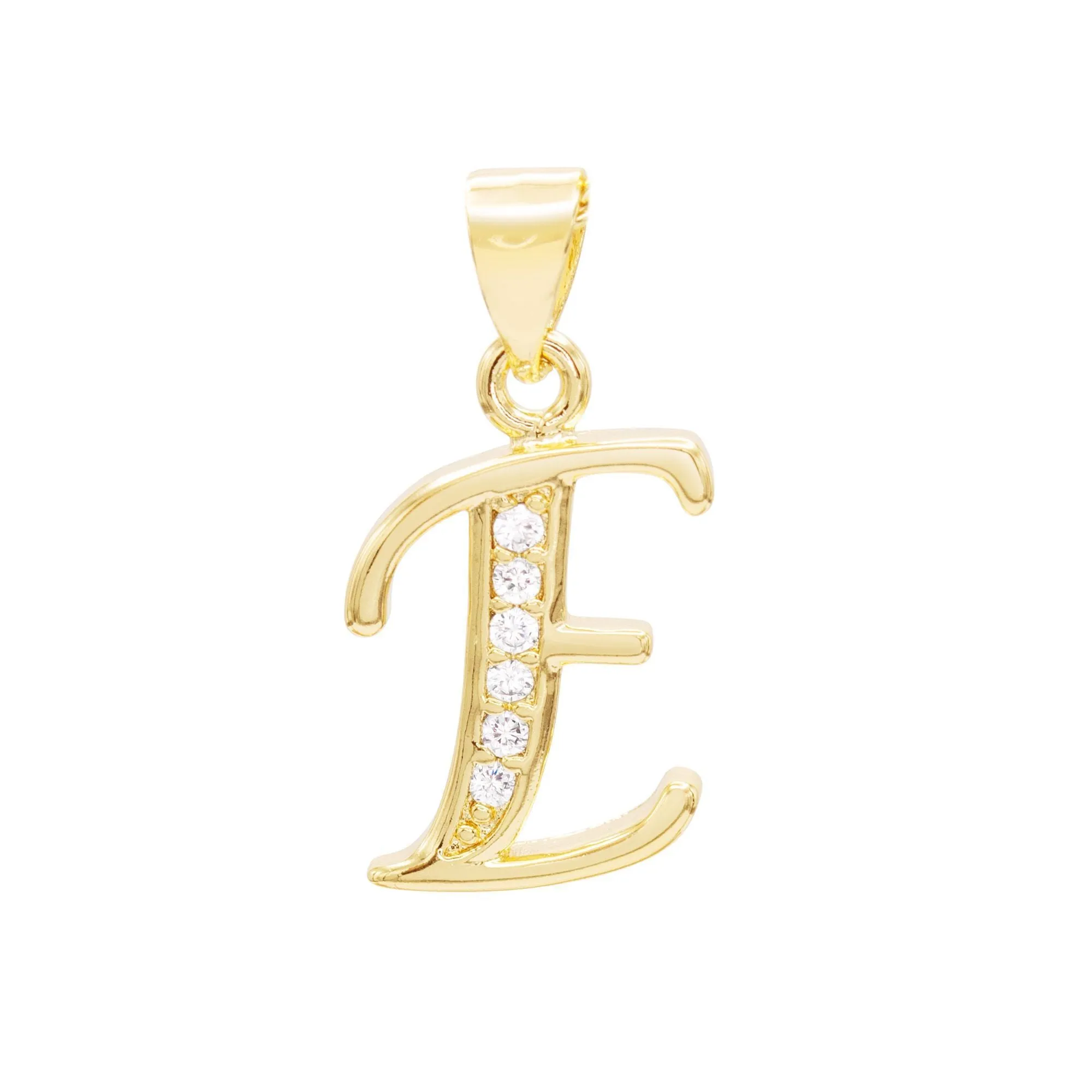A-Z Initial Letter Pendant 14K Gold Filled Cubic Zirconia Figaro Chain Anklet 10" Set 2.4 mm  Women Jewelry