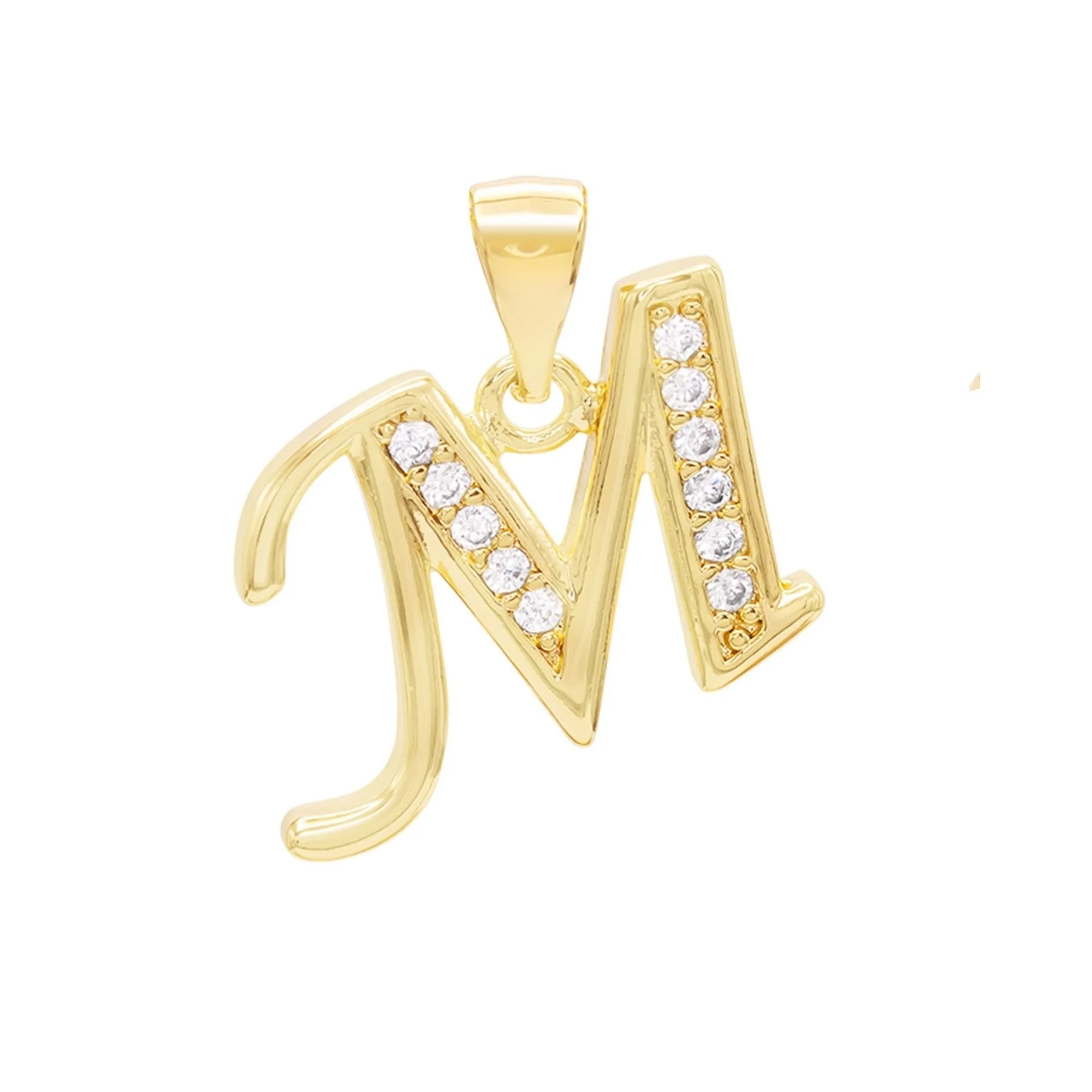 A-Z Initial Letter Pendant 14K Gold Filled Cubic Zirconia Figaro Chain Anklet 10" Set 2.4 mm  Women Jewelry