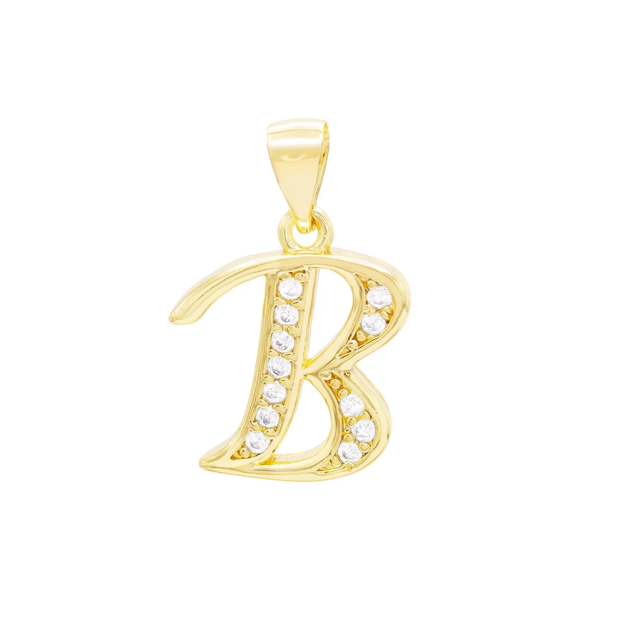 A-Z Initial Letter Pendant 14K Gold Filled Cubic Zirconia Figaro Chain Anklet 10" Set 2.4 mm  Women Jewelry