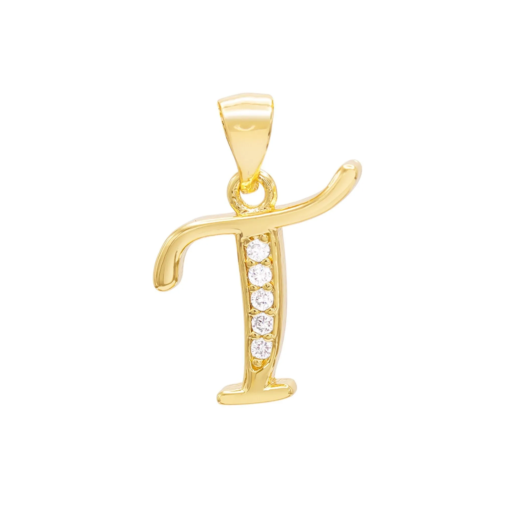 A-Z Initial Letter Pendant 14K Gold Filled Cubic Zirconia Figaro Chain Anklet 10" Set 2.4 mm  Women Jewelry