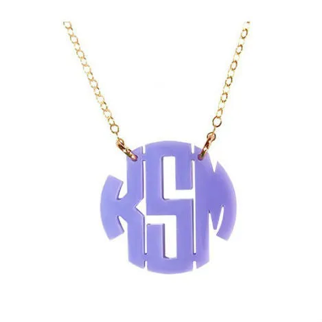 Acrylic Block Monogram Necklace by Moon and Lola