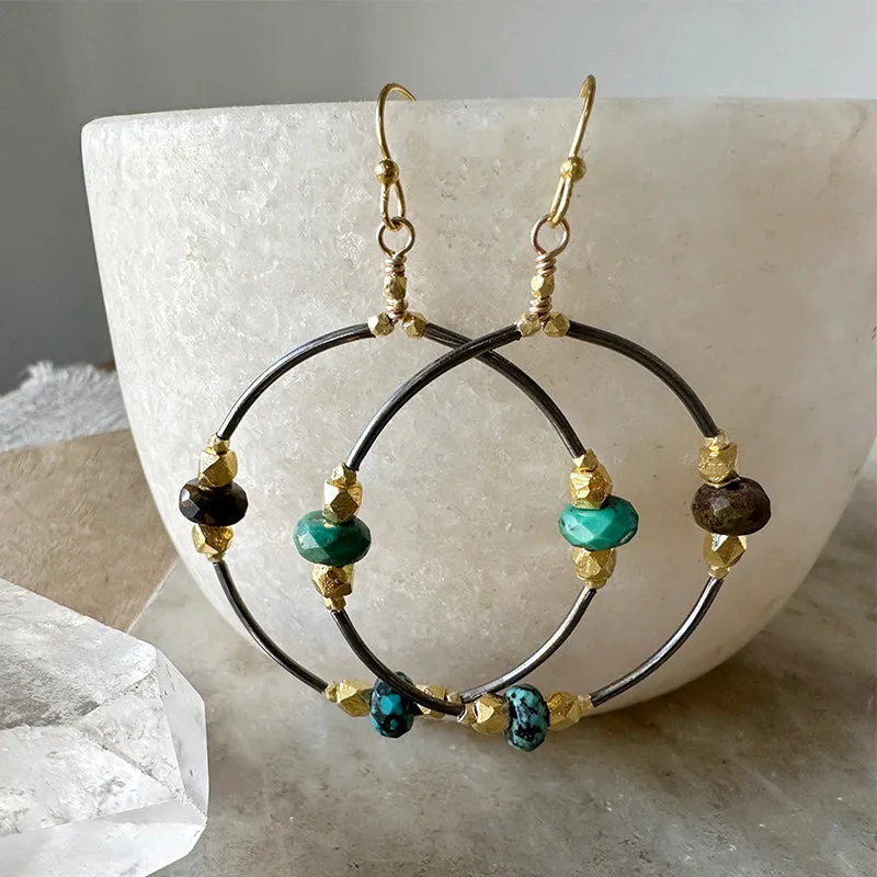 Alania Turquoise Hoop Earrings