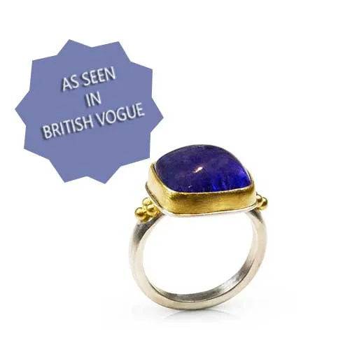 Alexa Ring - Tanzanite Cabochon with 22K Granulation