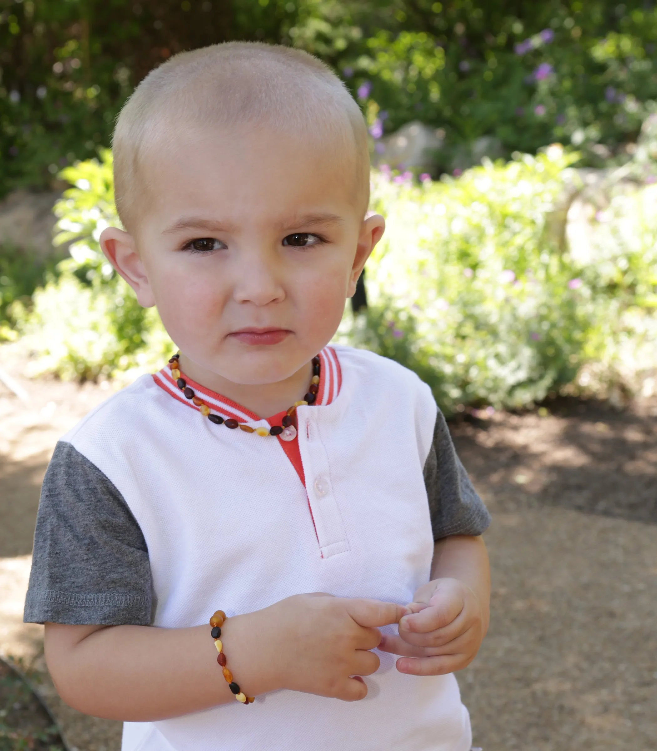 Amber Teething Necklace for Teething Babies and Toddlers (Multi)