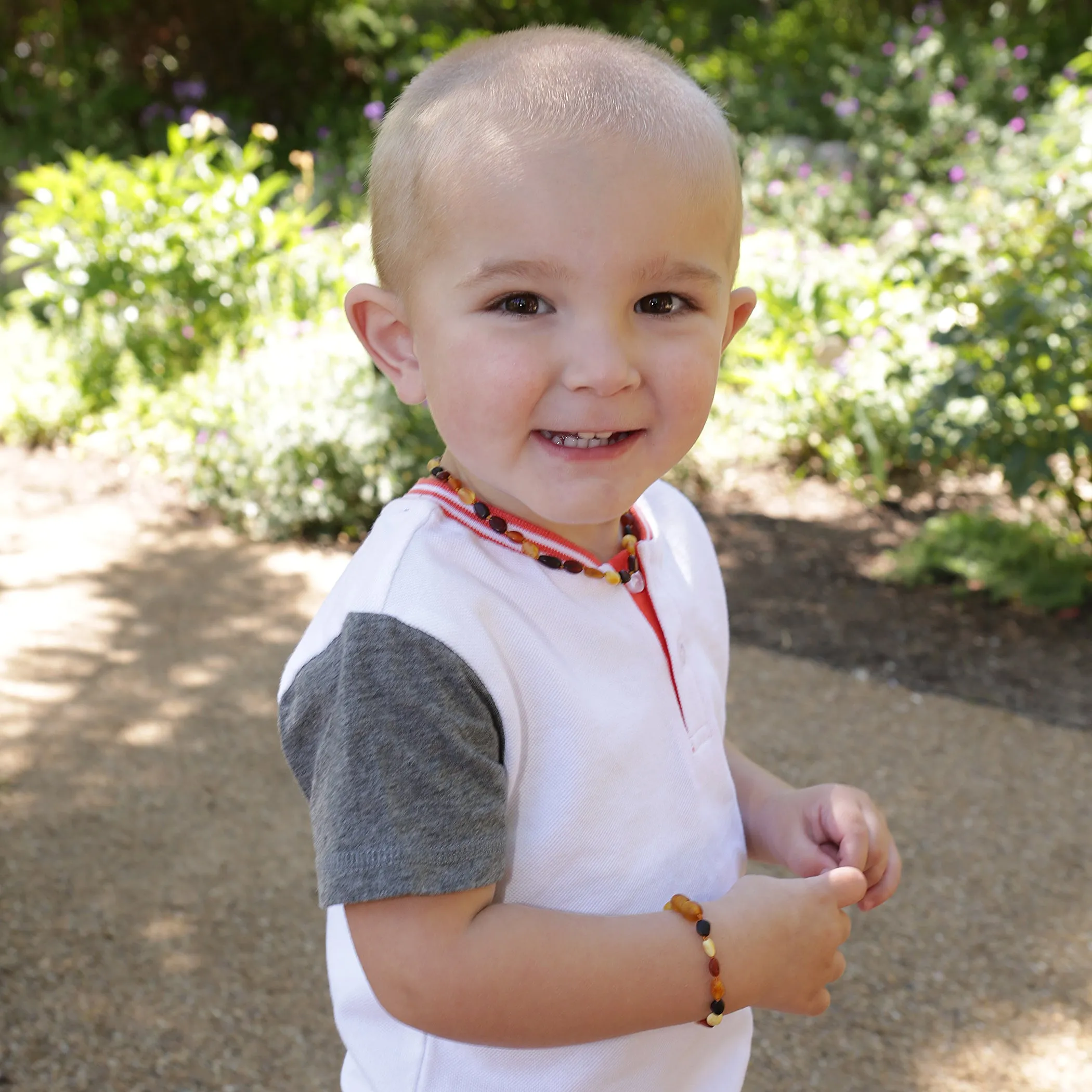 Amber Teething Necklace for Teething Babies and Toddlers (Multi)