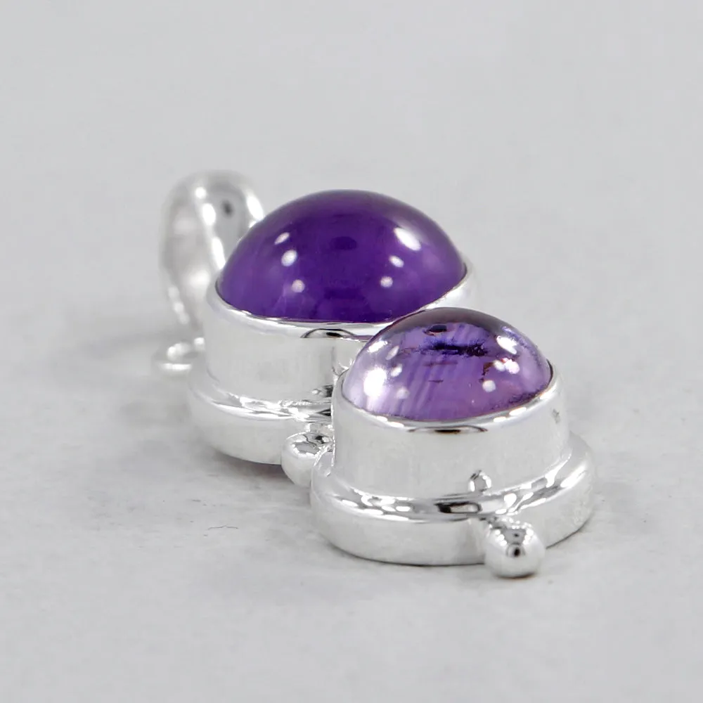 Amethyst Gemstone Silver Pendant