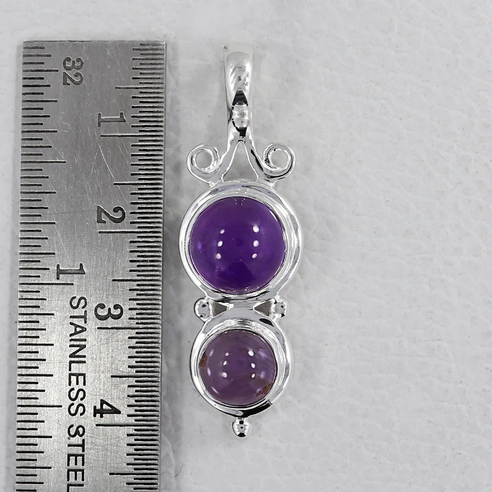 Amethyst Gemstone Silver Pendant