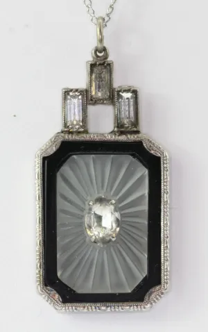 Antique Ostby & Barton Sterling Silver Art Deco Camphor Necklace