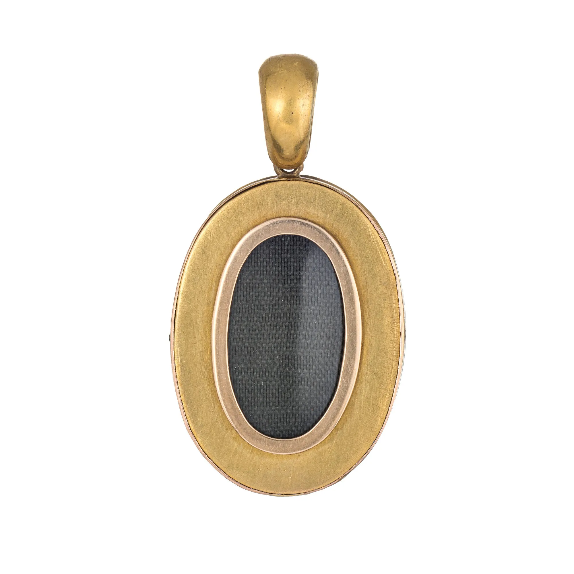 Antique Victorian Egyptian Revival Cleopatra Pendant 18k Yellow Gold Enamel