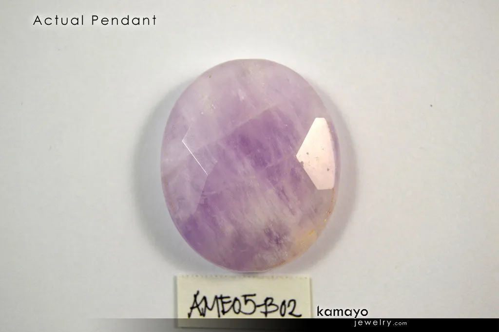 AQUARIUS NECKLACE - Amethyst Pendant and Red Garnet Beads