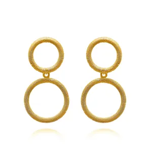 ASHER DOUBLE CIRCLE GOLD MEDIUM EARRINGS