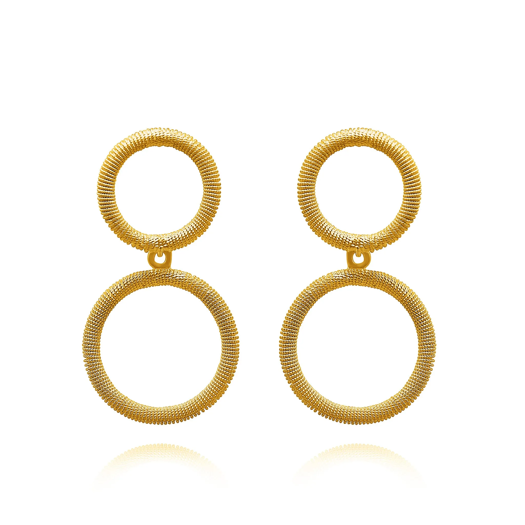 ASHER DOUBLE CIRCLE GOLD MEDIUM EARRINGS