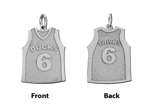 Basketball Jersey Pendant w/ Name & Number Jewelry