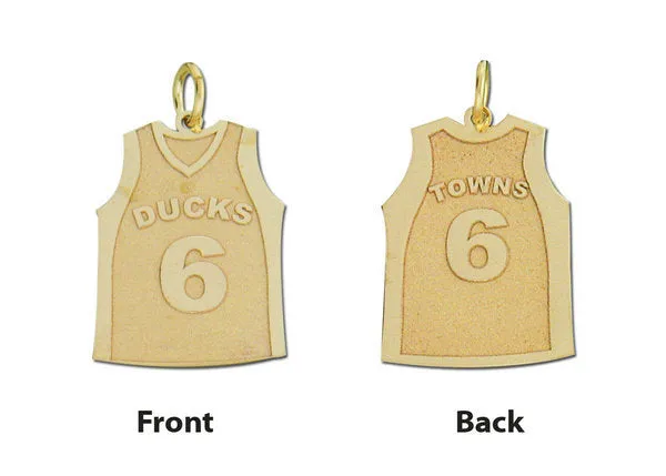 Basketball Jersey Pendant w/ Name & Number Jewelry