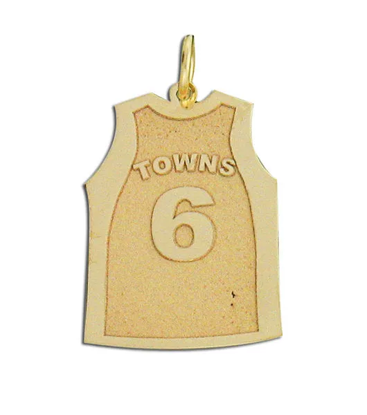 Basketball Jersey Pendant w/ Name & Number Jewelry