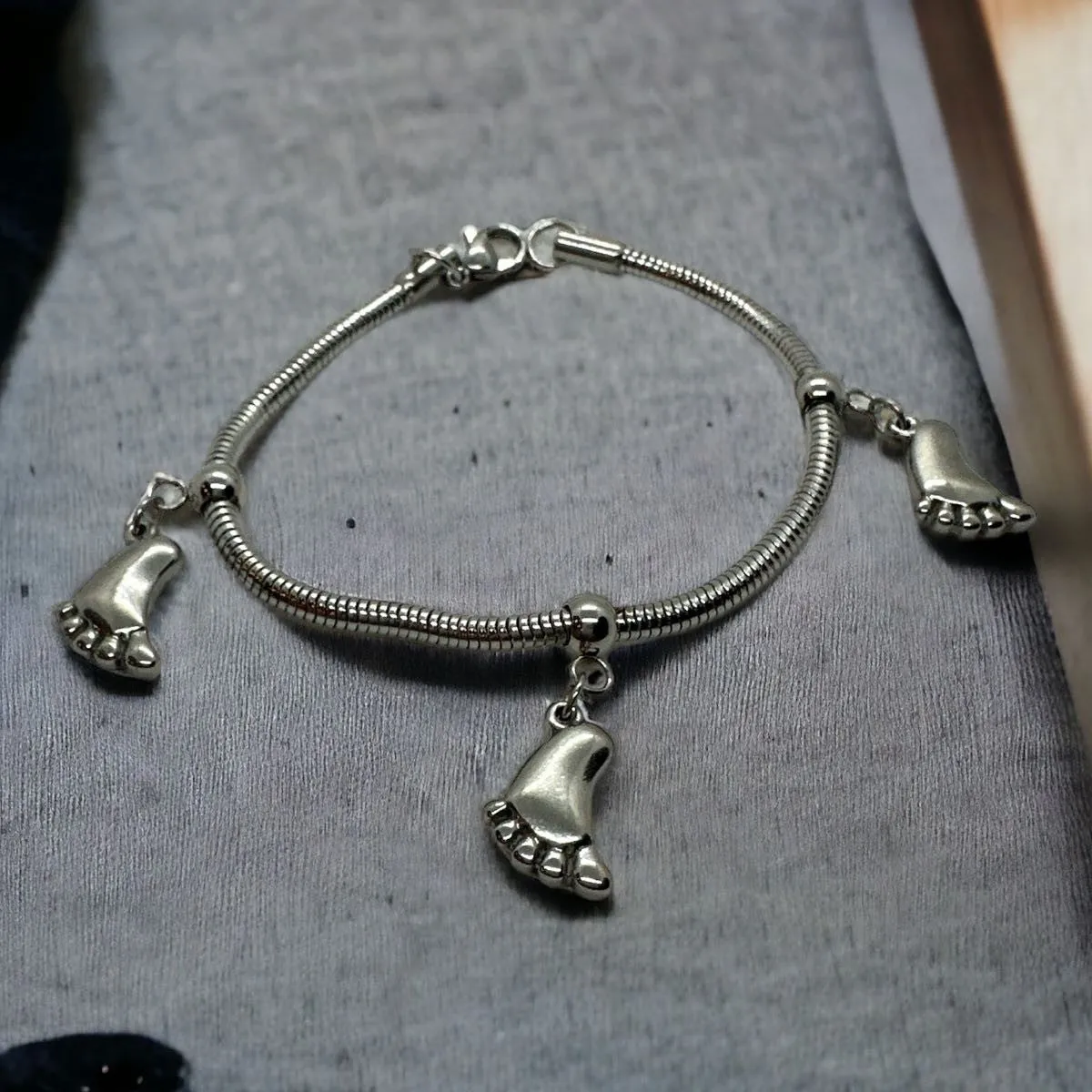 BeachJewelry.com - 'Triple Foot Print' Bracelet (#BJ_Bracelet107)