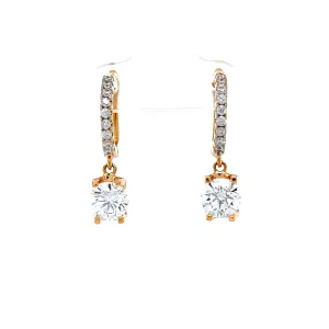 Beautiful Drop Zirconia Stone Huggie earrings Rose gold filled