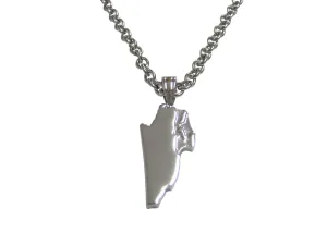 Belize Map Shape Pendant Necklace
