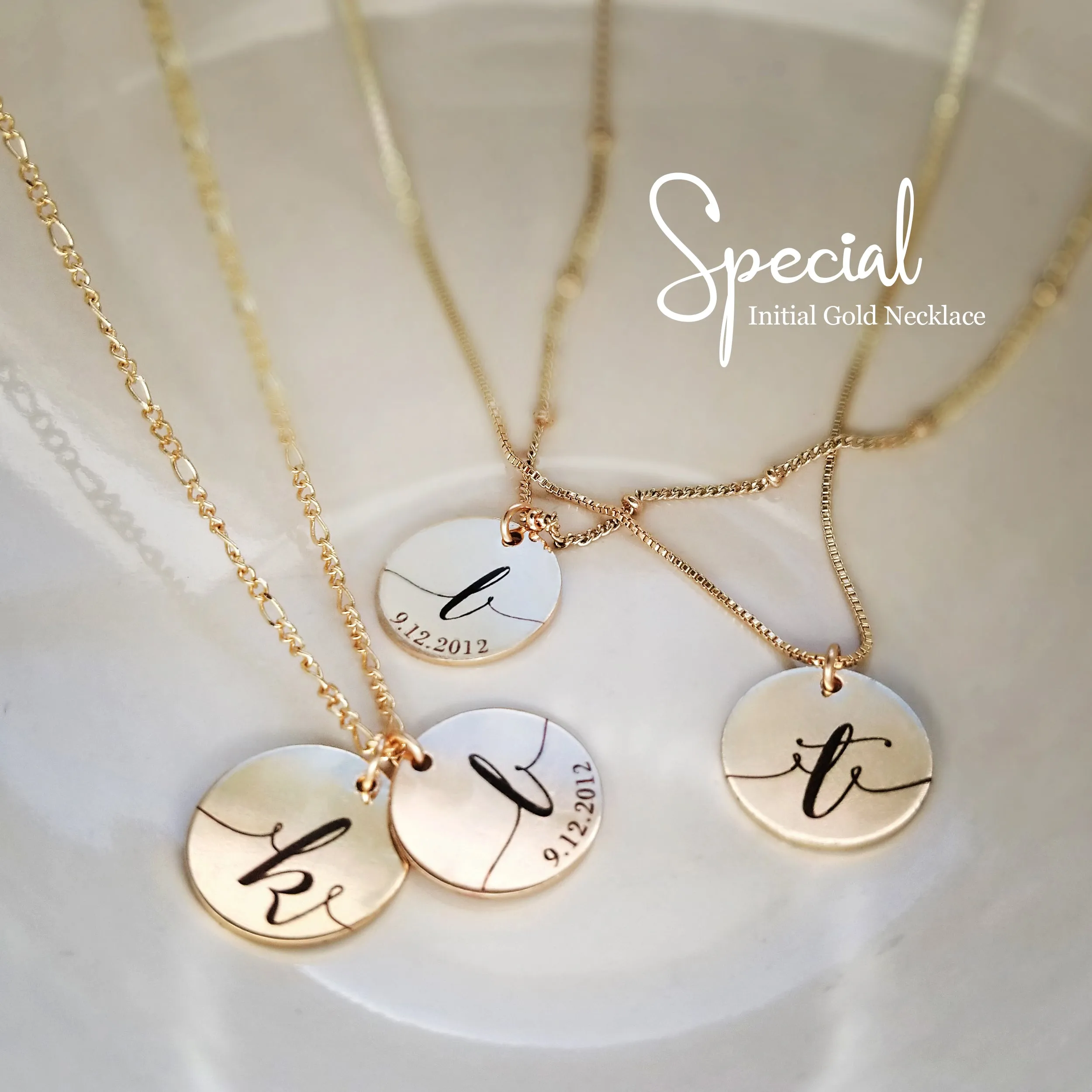 Bella Gold Initial Personalized Necklace