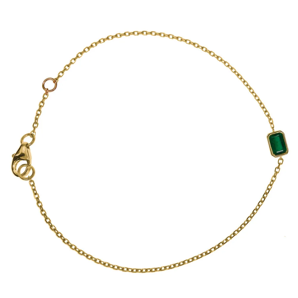 Bezel-set Emerald Bracelet