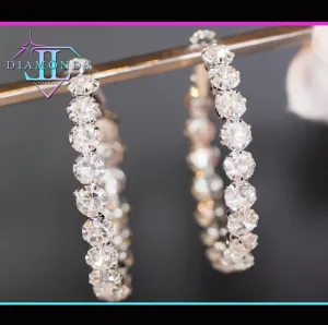 Big Diamond Hoop Earrings | Womens Big Diamond Hoop Earrings