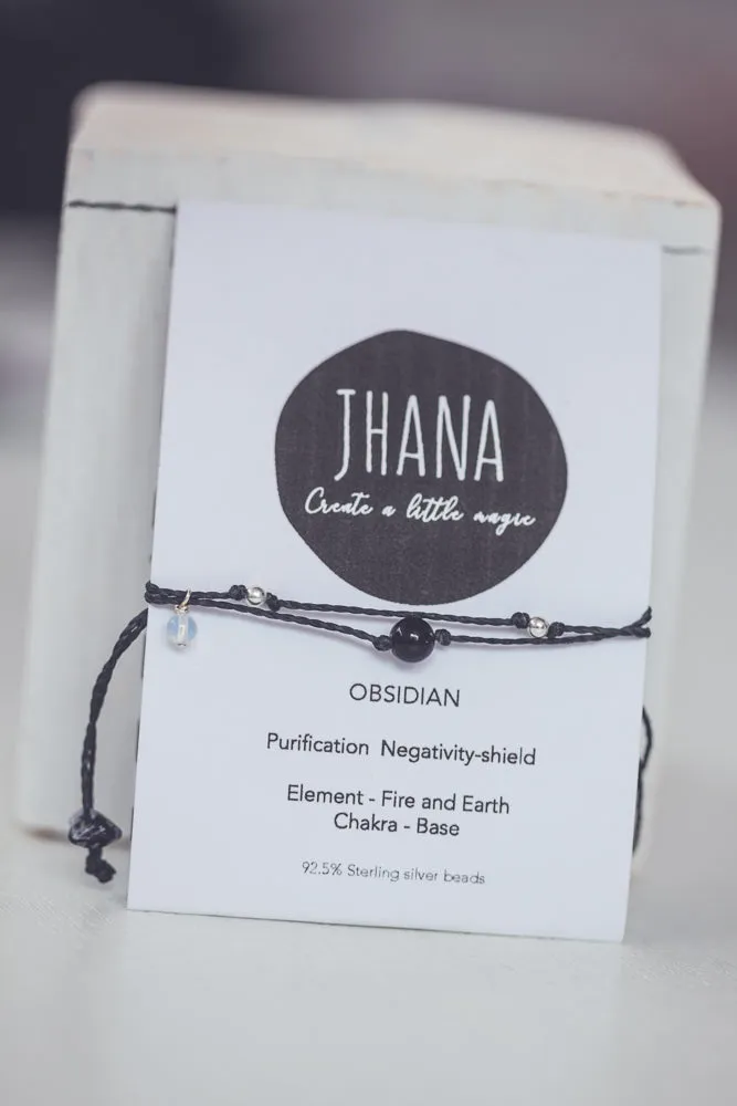 BLACK OBSIDIAN CRYSTAL BRACELET