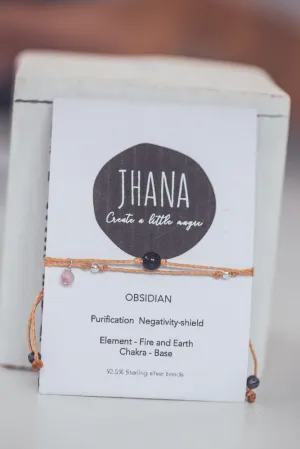 BLACK OBSIDIAN CRYSTAL BRACELET
