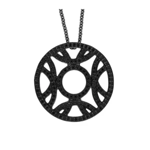 Blackened 18k White Gold Black Diamond Pendant Crossings