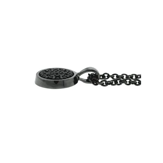 Blackened 18k White Gold Black Diamond Pendant Redondo