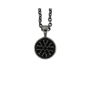 Blackened 18k White Gold Black Diamond Pendant Redondo