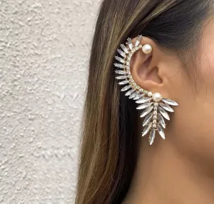 Bling Ear Cuff with Cristals, CZ Embellishment and Pearls 250-04 | Erika Williner Designs