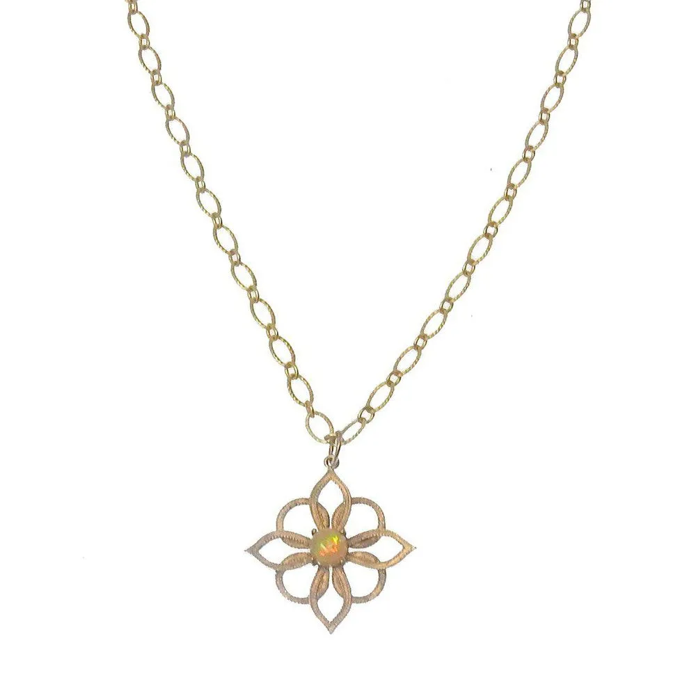 Blossom Pendant Opal Necklace