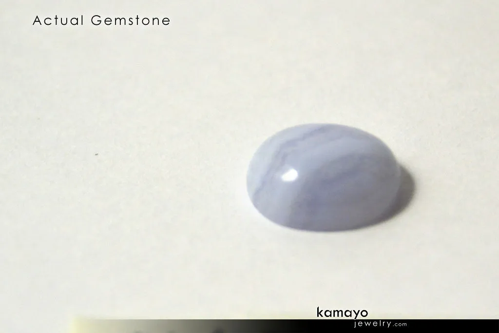 BLUE LACE AGATE GEMSTONE - 10x8mm Oval Loose Stone