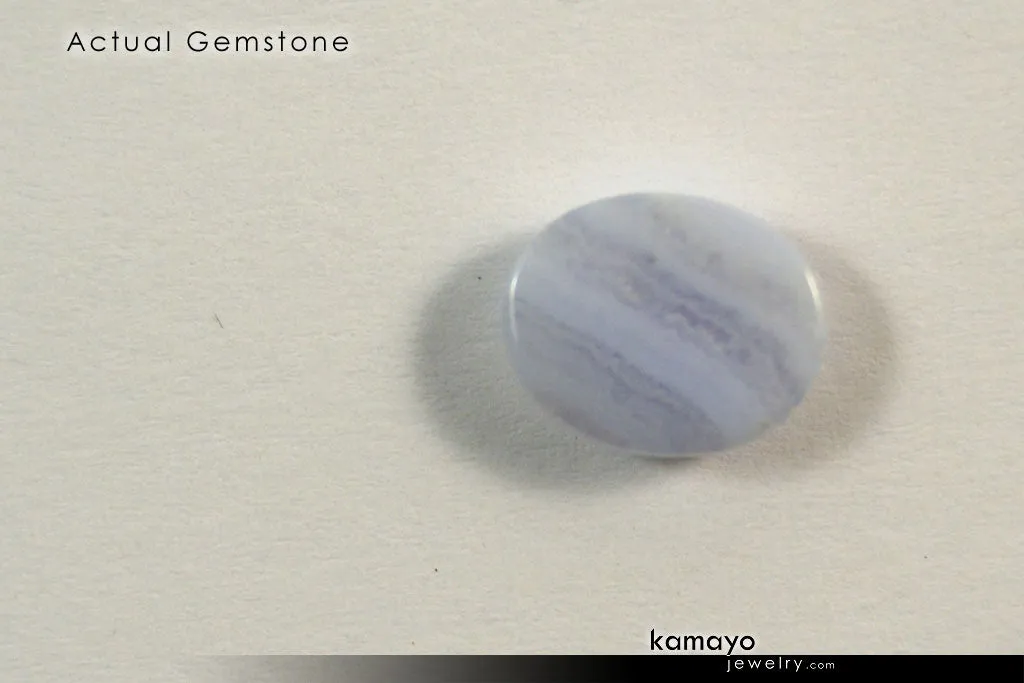BLUE LACE AGATE GEMSTONE - 10x8mm Oval Loose Stone