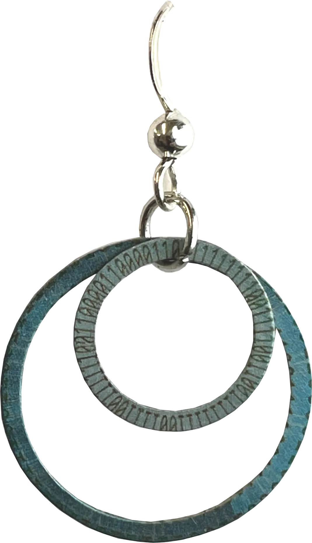 Blue Matrix Hoop Earrings by d'ears, sterling silver earwires