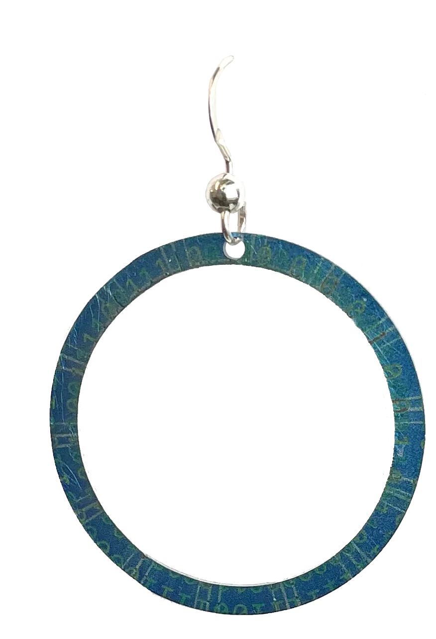 Blue Matrix Hoop Earrings by d'ears, sterling silver earwires