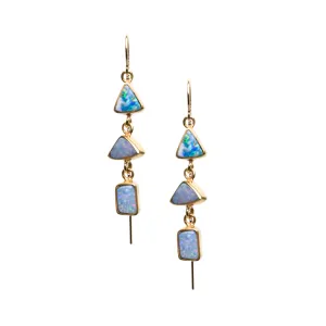 Blue Opal Trio Ear Threaders
