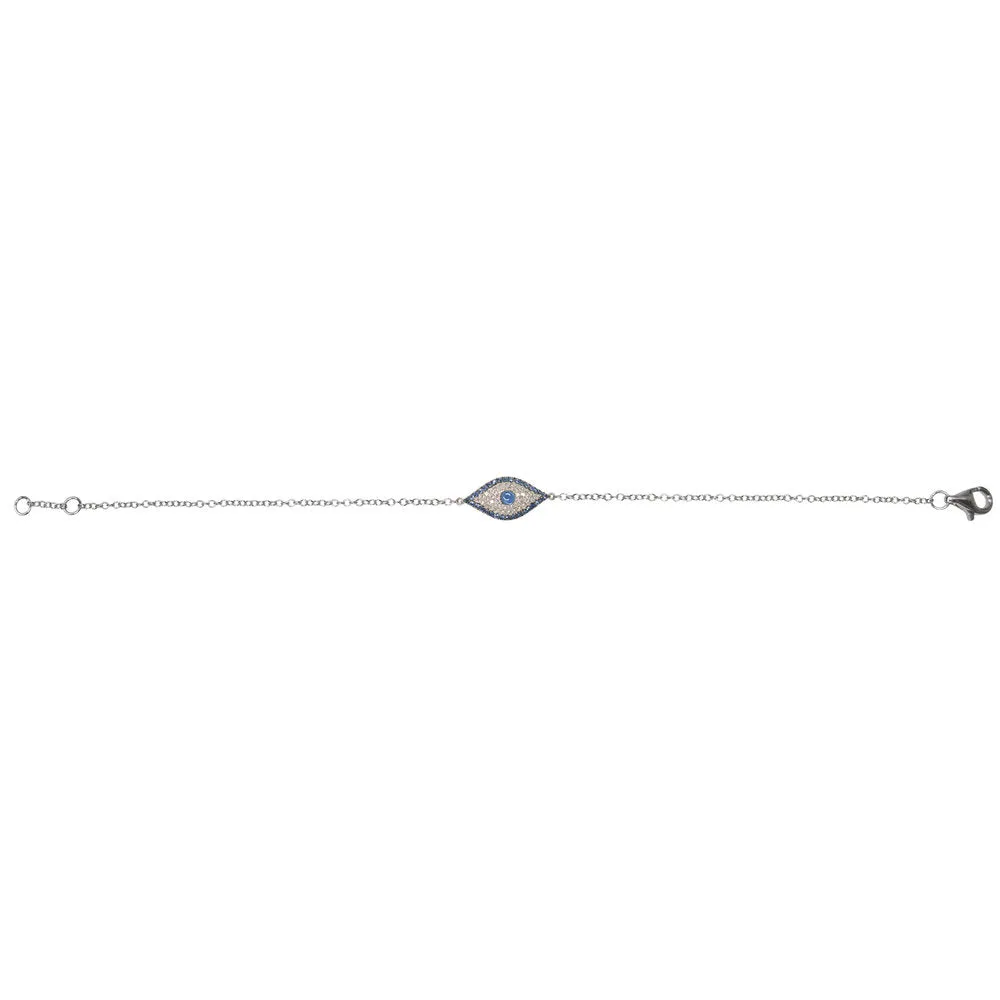 Blue Sapphire & Diamond Evil Eye Bracelet