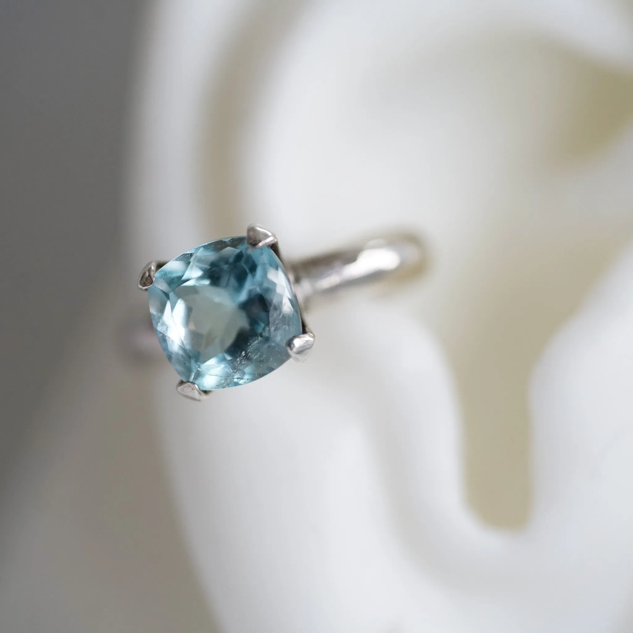 Blue Topaz ear cuff in silver