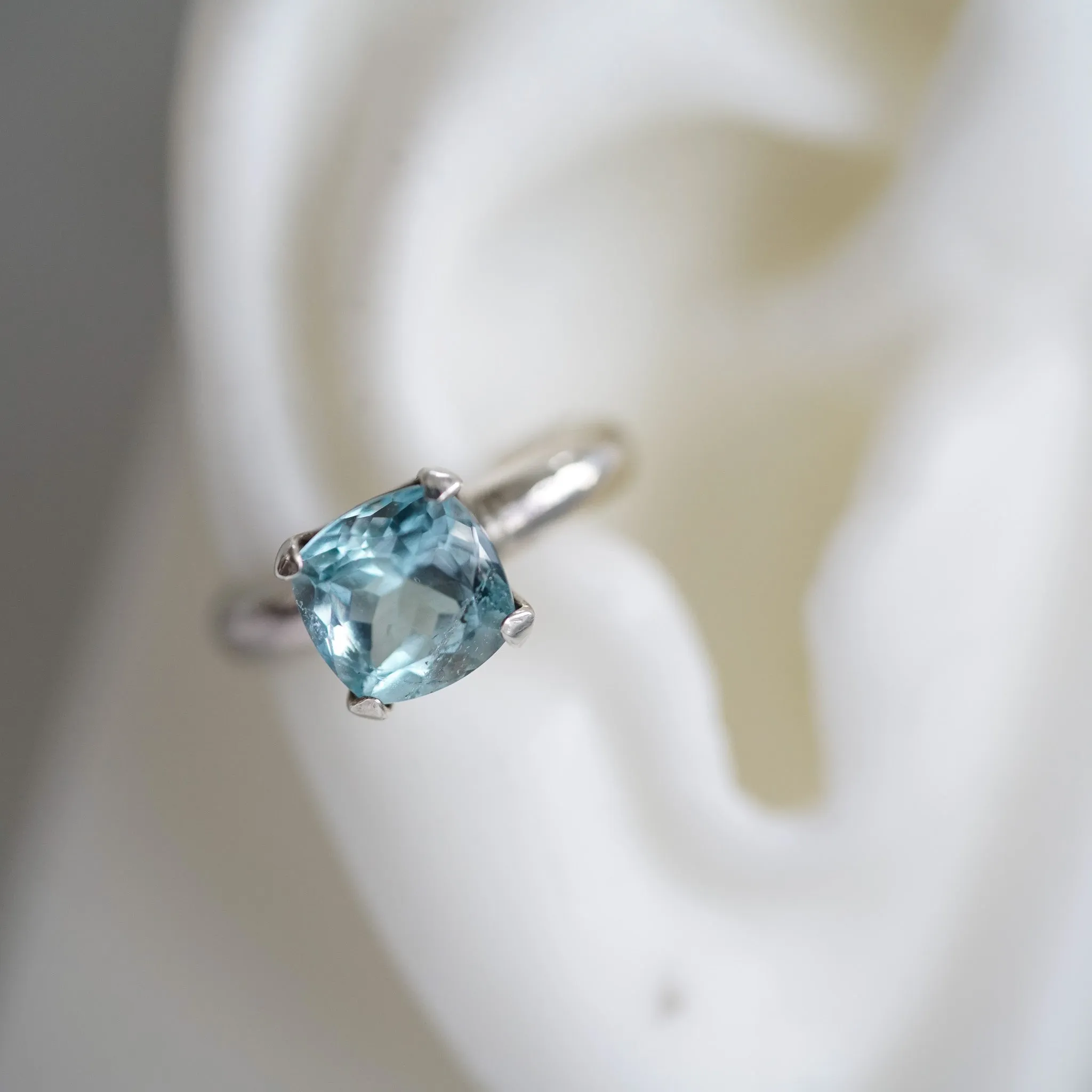 Blue Topaz ear cuff in silver