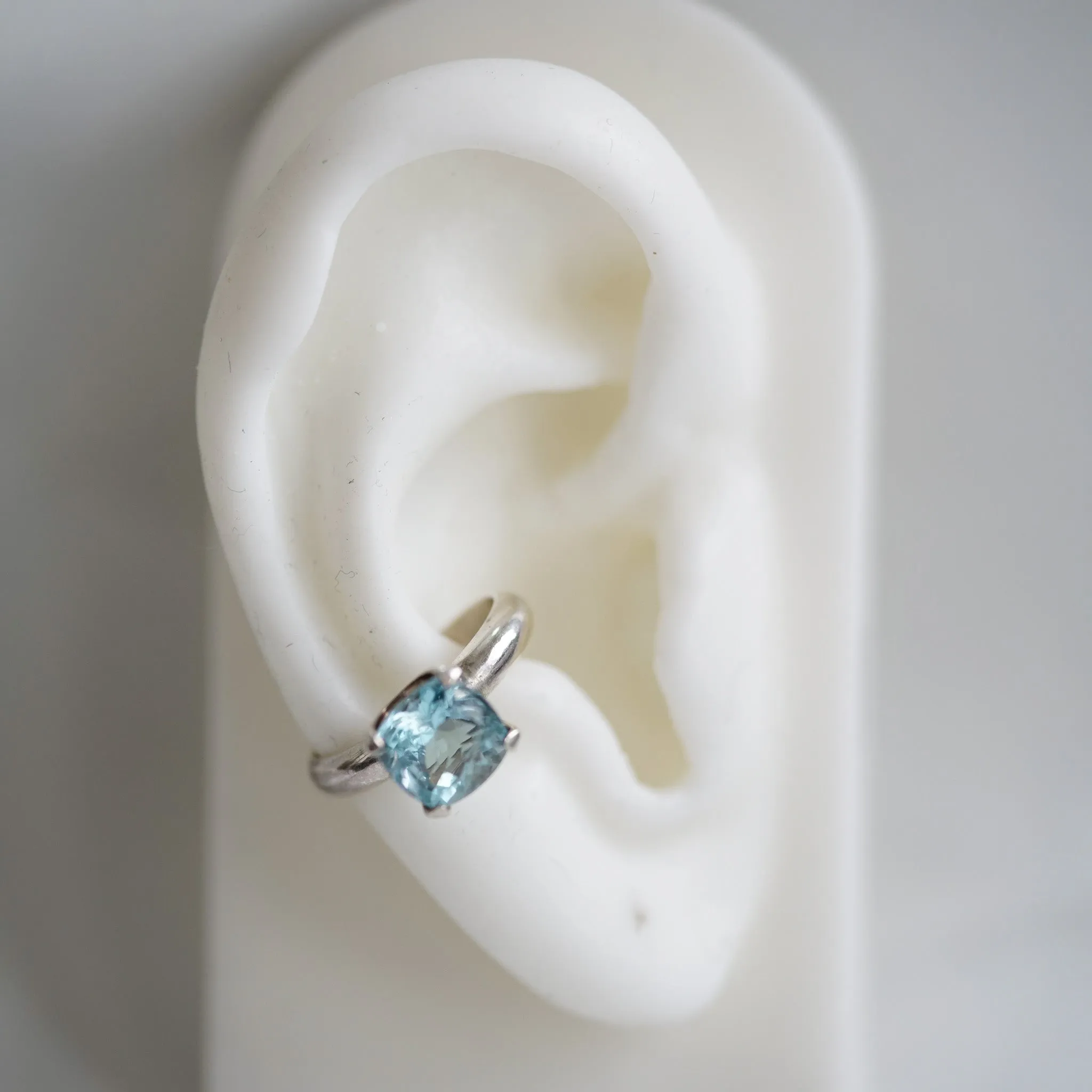 Blue Topaz ear cuff in silver