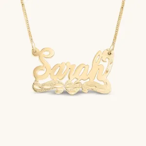 Bodega Center Heart Script Nameplate Necklace