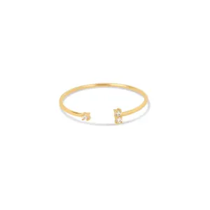 Boho & Mala 18k Gold Ring Sterling Silver (adjustable)