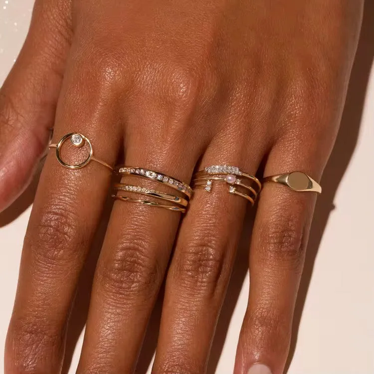 Boho & Mala 18k Gold Ring Sterling Silver (adjustable)