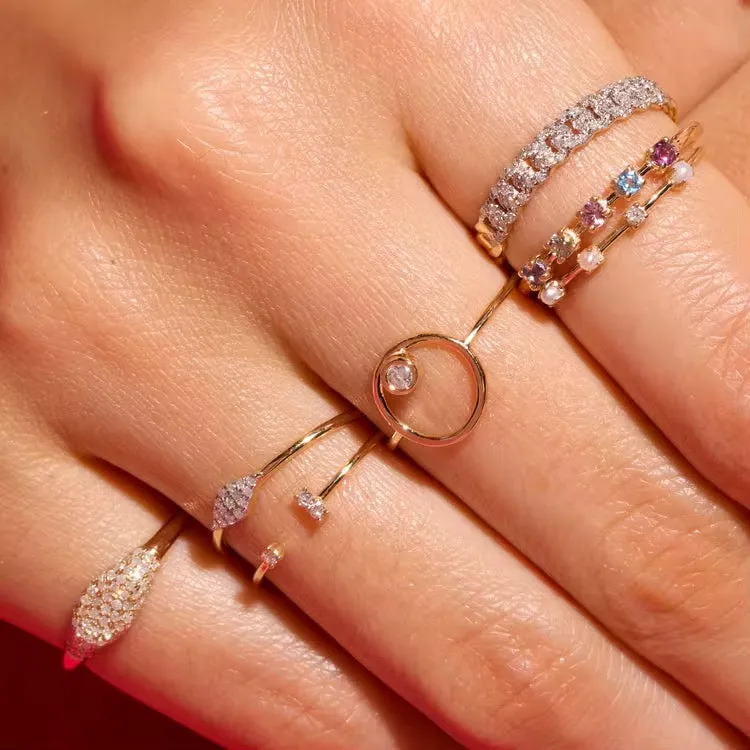 Boho & Mala 18k Gold Ring Sterling Silver (adjustable)