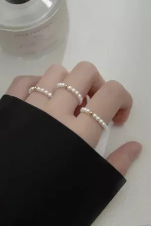 Boho & Mala Beaded Synthetic Pearl Ring R1002