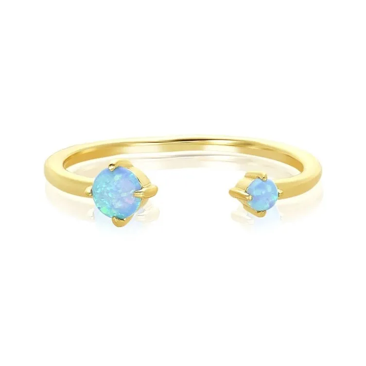 Boho & Mala Opal Open Gold Ring (size 8) R1048