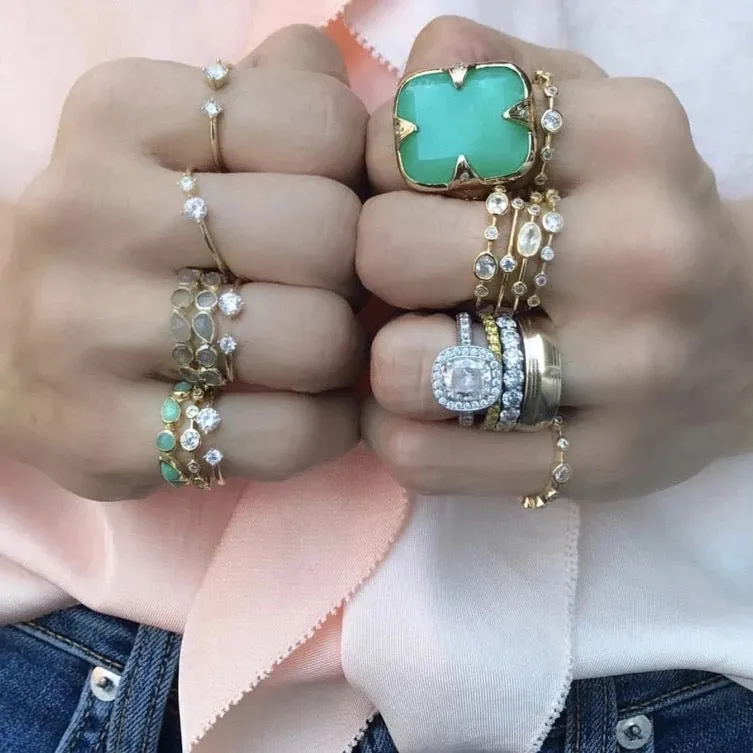 Boho & Mala Opal Open Gold Ring (size 8) R1048