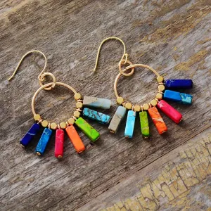 Boho Dangle Drop Stone Earrings